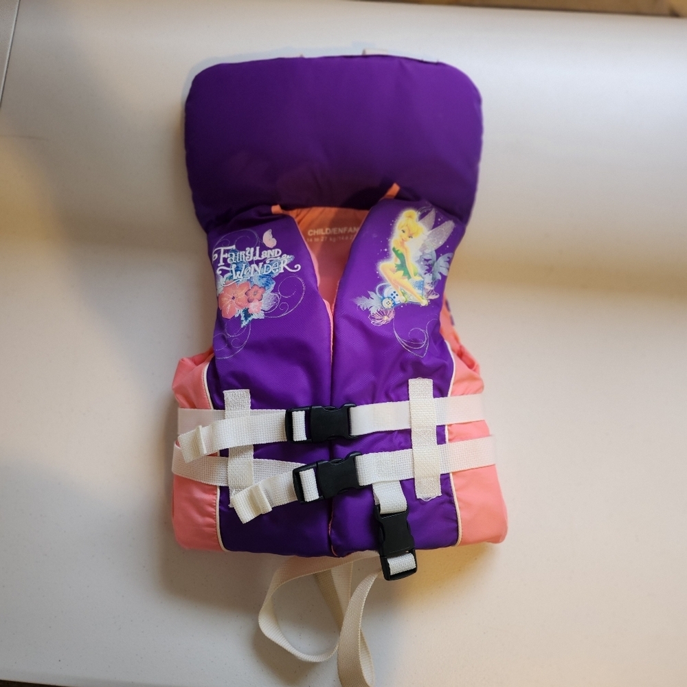 Kids Child Life Jacket Girls Tinkerbell Swim PFD Size 14 To 27 Kg